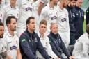 Somerset captain Tom Abell (centre) next to Jason Kerr at the County Ground, Taunton.