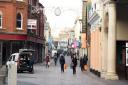 Shoppers are welcomed back to the Ipswich during the first day out of the second national lockdown. Picture: CHARLOTTE BOND