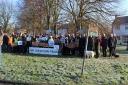 The people from Long Melford who took part in the Save Our Skylark Fields march. Picture: RICHARD MICHETTE