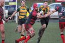 Mark Kohler charges through the Old Reds defence on Saturday Photo: SHAWN PEARCE PHOTOGRAPHY