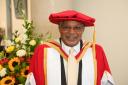 Hamil Clarke was awarded an honorary degree at the University of Suffolk.