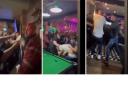 Some still images from the video of the mass brawl at The Waveney in Oulton Broad