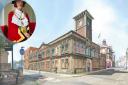 The vision for Lowestoft town hall. Inset, Mayor of Lowestoft Sonia Barker. Pictures: HAT Projects/Charlotte McGuinness
