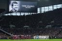 A tribute to former Tottenham Hotspur manager Terry Venables on the big screen (John Walton/PA)