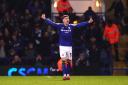 Leif Davis celebrates after his late match-winning goal against Bristol City in midweek.