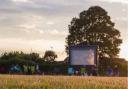 An outdoor pop up cinema.