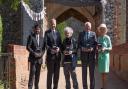 Recipients of the Suffolk Medal L-R Boshor Ali, James Buckle, Maggi Hambling, Nigel Oakley and Dame Clare Marx.