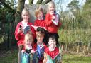 Poppy, Herbie, Lexie, Mimi, Fred and Edward at Otley School, which won top prize in our Books for Schools initiative