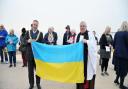 Felixstowe Town Mayor Mark Jepson with Rev Andrew Dotchin at the Felixstowe service Picture: CHARLOTTE BOND