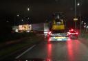 Lorries were queuing to get into Harwich port on Monday evening.