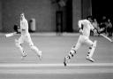 Russell Catley, left, batting for Suffolk at Ipswich School. Photo: CONTRIBUTED