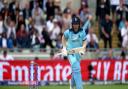 England's Eoin Morgan celebrates hitting the winning runs against Australia in the World Cup semi-final. Picture: PA SPORT