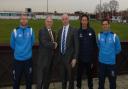 L-R: Chris Gange (Head of Cricket, Framlingham College), Ray Payne (CEO, Northamptonshire CCC), Nick Gandy (Director of Sport, Framlingham College), Kevin Innes (Performance Coach, Northamptonshire CCC), Johann Myburgh (Head of Cricket Development,