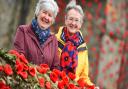 Fiona Glover and Jan Hall with last year's display Picture: GREGG BROWN