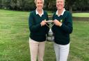 Jo Woodward (left) and Amanda Norman of Felixstowe Ferry who won the Haskell Trophy. Photograph: ANN SPENCER