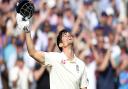 England's Alastair Cook celebrates reaching his century in his final Test match. Picture: PA SPORT