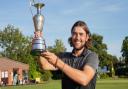 Calvin Sherwood with the Sir Nick Faldo Commemoration Jug which he won at Welwyn Garden City on Saturday. Photograph: CONTRIBUTED