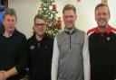 STOWMARKET SUCCESS: From left: Andrew Forgan,  Andy Cunningham, Sam Forgan and Gus Cutting who won the team prize at the Suffolk Winter Alliance meeting at Hintlesham. Photograph: CONTRIBUTED