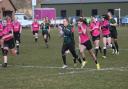 Lucy Kerr on her way to a try for the Bury Foxes against the Harwich Owls. Picture: SHAWN PEARCE