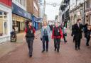 Yvette Cooper was shown around Ipswich by street rangers and Labour candidate Jack Abbott.