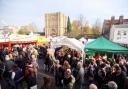 A past Christmas fayre at Angel Hill in Bury St Edmunds