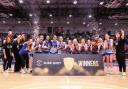 Ipswich Basketball Club players celebrate winning the U18 Women's National Cup Final