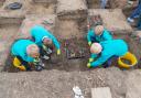 Volunteers - including schoolchildren doing history projects - helped to uncover the Rendlesham site. Picture: Suffolk County Council.