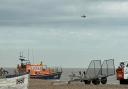 Lifeboats and a Coastguard helicopter were pictured off Aldeburgh on Tuesday