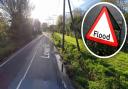 Two people have been rescued from their car after it got trapped in flood water in Glemsford