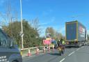The A12 was shut in both directions during the incident
