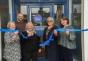 Cllr Ruth Leach cuts the ribbon to launch the new Citizens Advice office in Woodbridge