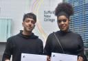 Suffolk Day winners from left to right - Faisal Azis and Laeticia Lopes Vaz Natividade from Suffolk New College