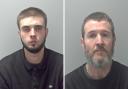 Gavin McConkey and Devin Paola have been jailed for offences including stealing clothes from shops in a town, carrying a knife and assaulting a person.