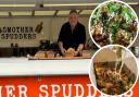 Geoff Platt, of Smother Spudders, serving up his signature potatoes in his trusty van, Gina