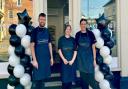 The team in Bungay at The Tudor Bakehouse on its first day. Left t to right: Shop manager Ben Allen (left), Jessie (centre) and Ellie (right) taken by Jane Vass
