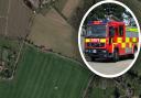 A vehicle fire has broken out on a rural Suffolk road