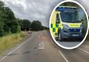 The road remains blocked on the Long Melford and Acton crossroads after a crash this morning