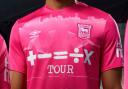 Ipswich Town have revealed a new Ed Sheeran-designed pink third kit