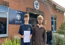 Jamie Bennett and Max Stace received their A level results at Thomas Mills High School.