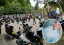 Hundreds of bikers gathered in a Suffolk village in honour of a man who died from cancer