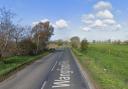 A road near a Suffolk town is currently blocked following a collision between two cars.