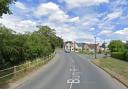 A vehicle overturned in Bury Road in Lavenham