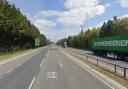 Two lanes closed after two lorries crashed on the A14