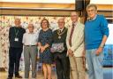 lub members Mike Lloyd, Brian Collins, Linda Wilson, and John Thrower, the mayor of Beccles Colin Hill, and museum curator Alan Wheeler receiving copies at a reception held at the Waveney Centre on Tuesday, October 8.