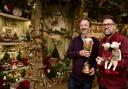 George Agnew and Ady White in the Christmas Shop at Blackthorpe Barn, Rougham