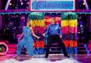 Karen Hauer and Paul Merson dancing to Rose Royce’s Car Wash (BBC/PA)