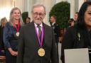 Filmmaker Steven Spielberg arrives for a National Arts and Humanities Reception in the East Room at the White House in Washington (Mark Schiefelbein/AP)