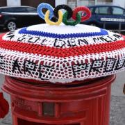 Hometown support for Charley Davison with the colourful red, white and blue arrangement on the post box in Norwich Road, Lowestoft.