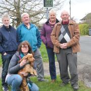 Cycle funding could be used to improve safety in Bredfield Road. Residents and parish councillors visit the site