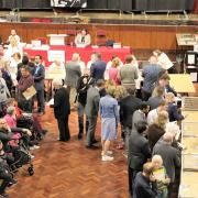 The count under way at Ipswich Corn Exchange - Labour had a good night by turnout was down.